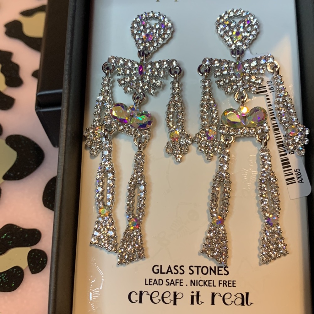 RHINESTONE SKELETON EARRINGS